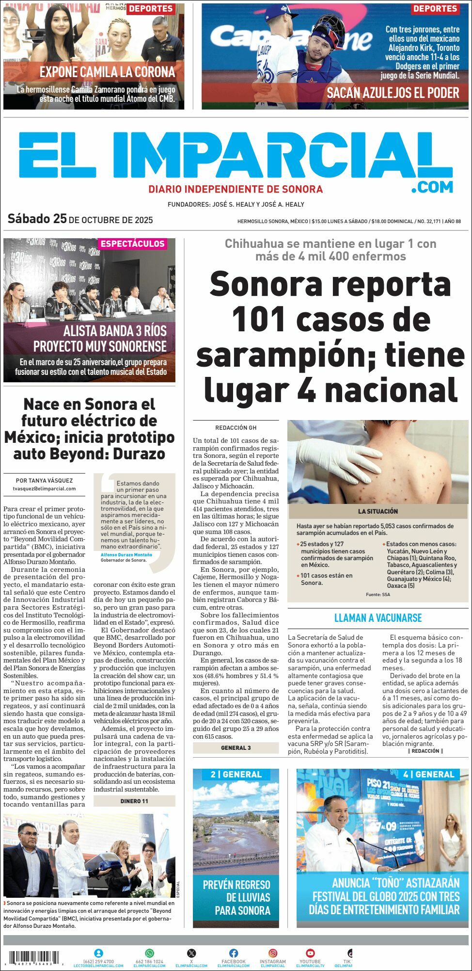 El Imparcial, edición del sábado 25 de octubre de 2025 El Imparcial, edición del sábado 25 de octubre de 2025