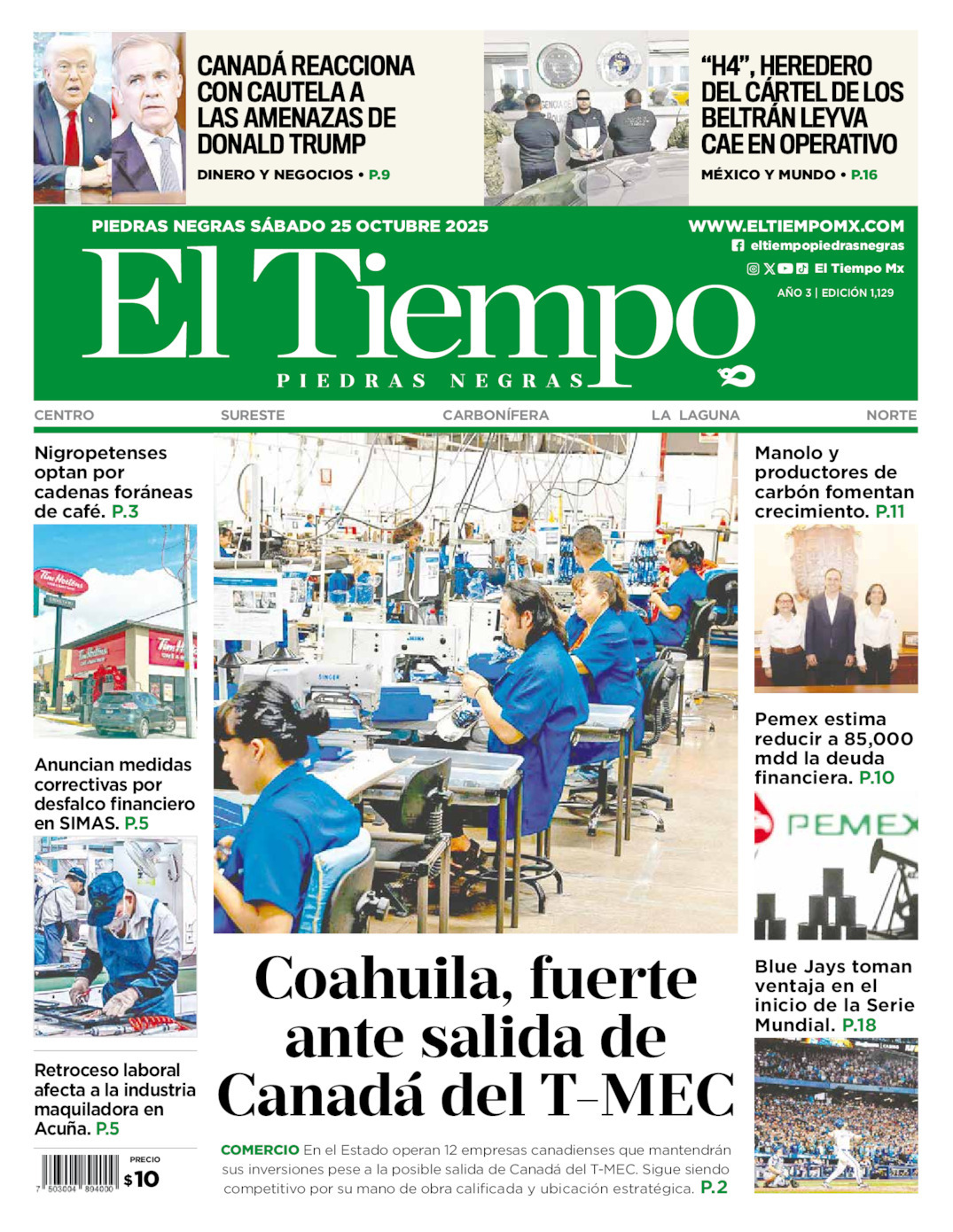 El Tiempo Piedras Negras, edición del sábado 25 de octubre de 2025 El Tiempo Piedras Negras, edición del sábado 25 de octubre de 2025