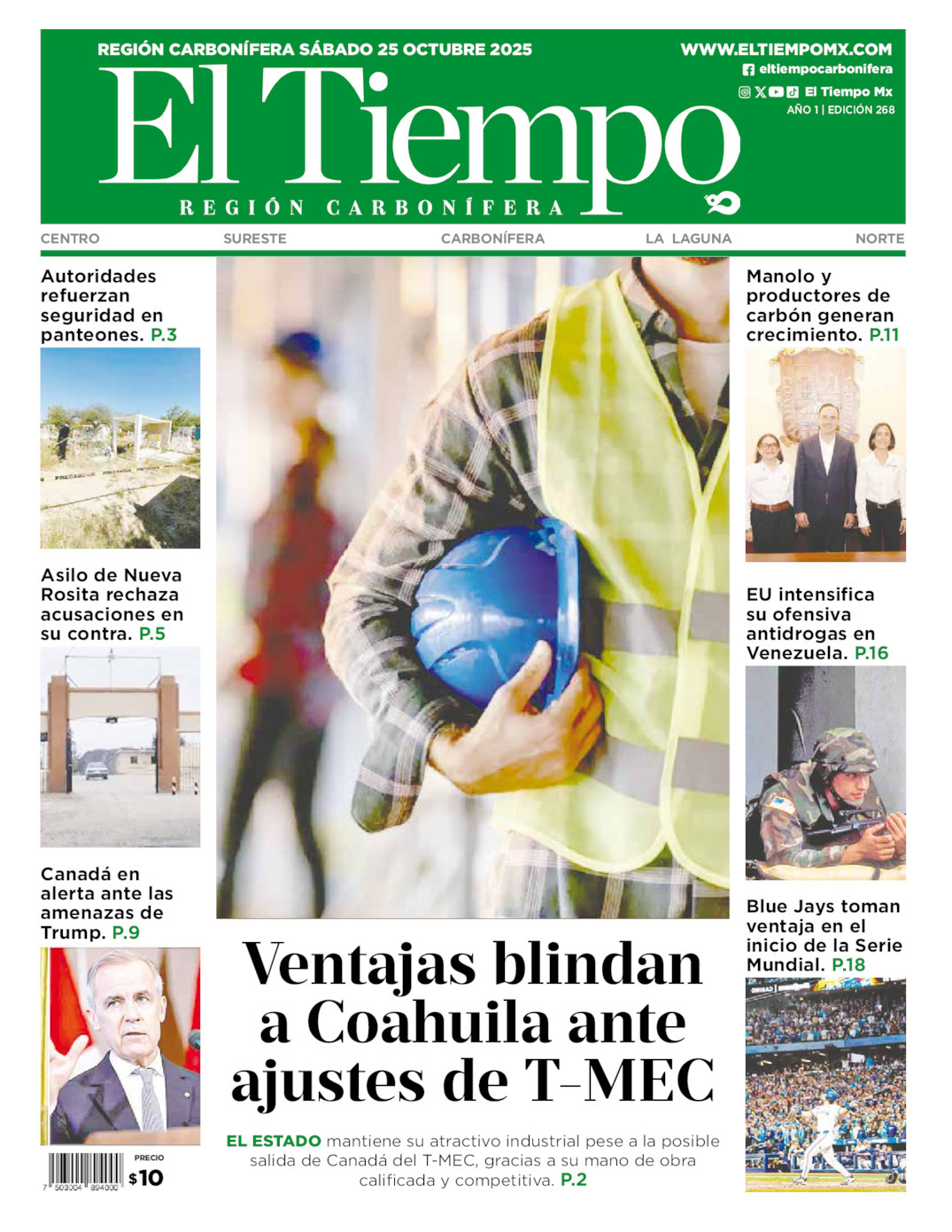 El Tiempo Región Carbonífera, edición del sábado 25 de octubre de 2025 El Tiempo Región Carbonífera, edición del sábado 25 de octubre de 2025