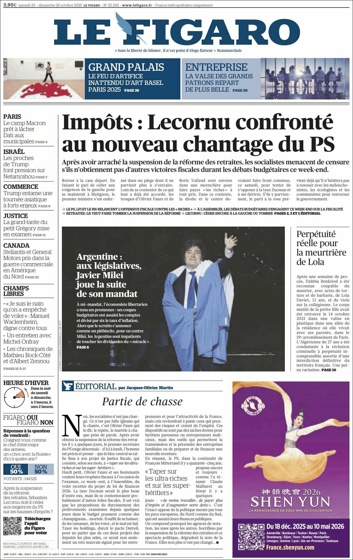 Le Figaro, edición del sábado 25 de octubre de 2025 Le Figaro, edición del sábado 25 de octubre de 2025
