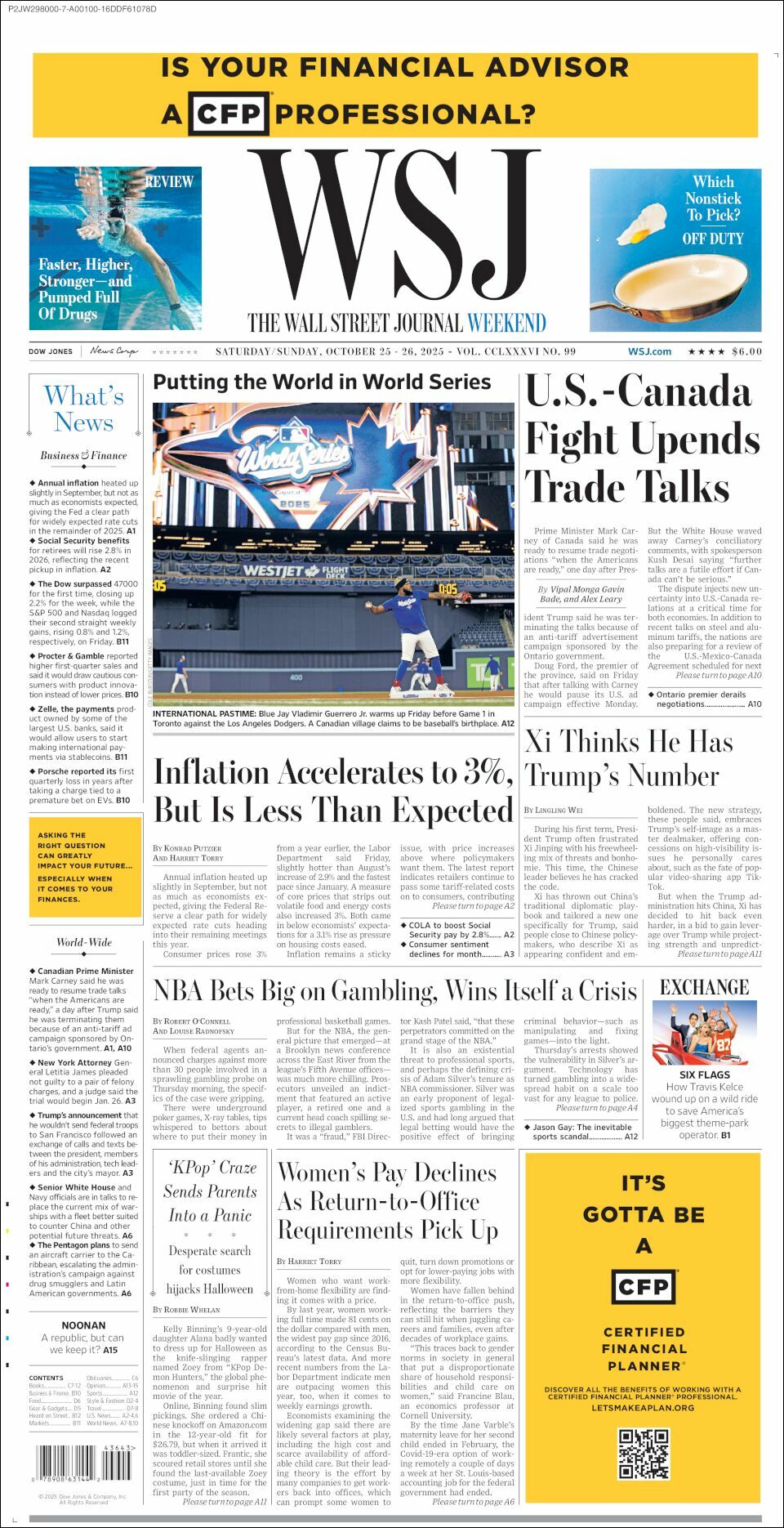 The Wall Street Journal, edición del sábado 25 de octubre de 2025 The Wall Street Journal, edición del sábado 25 de octubre de 2025