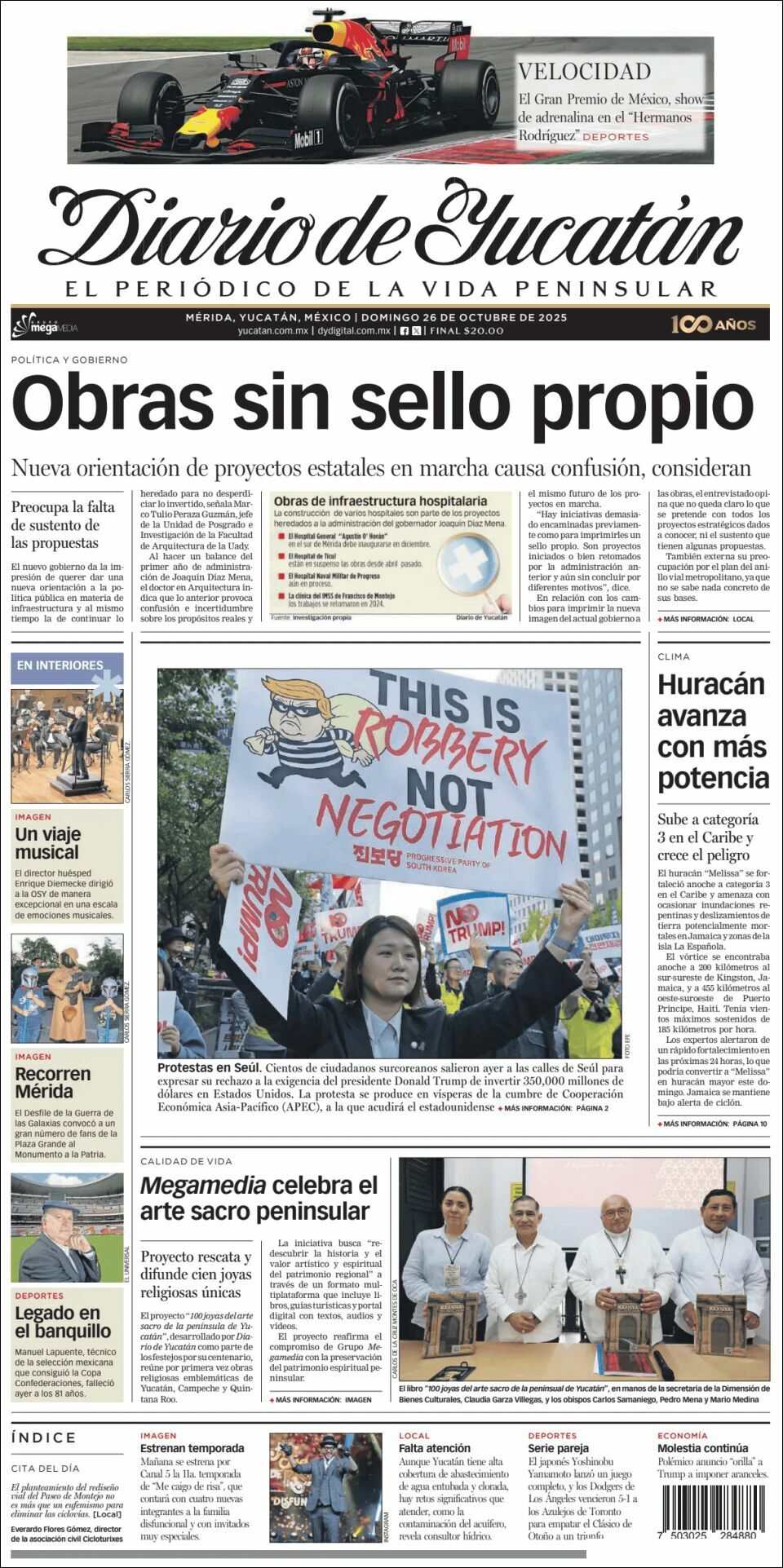 El Diario de Yucatán, edición del domingo 26 de octubre de 2025 El Diario de Yucatán, edición del domingo 26 de octubre de 2025