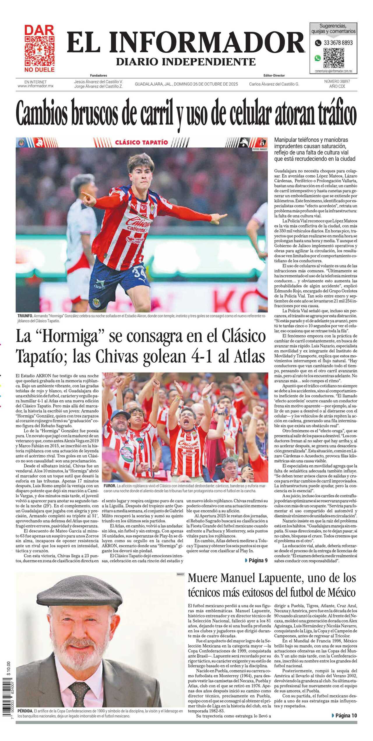 El Informador, edición del domingo 26 de octubre de 2025 El Informador, edición del domingo 26 de octubre de 2025