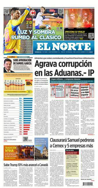 El Norte, edición del domingo 26 de octubre de 2025 El Norte, edición del domingo 26 de octubre de 2025