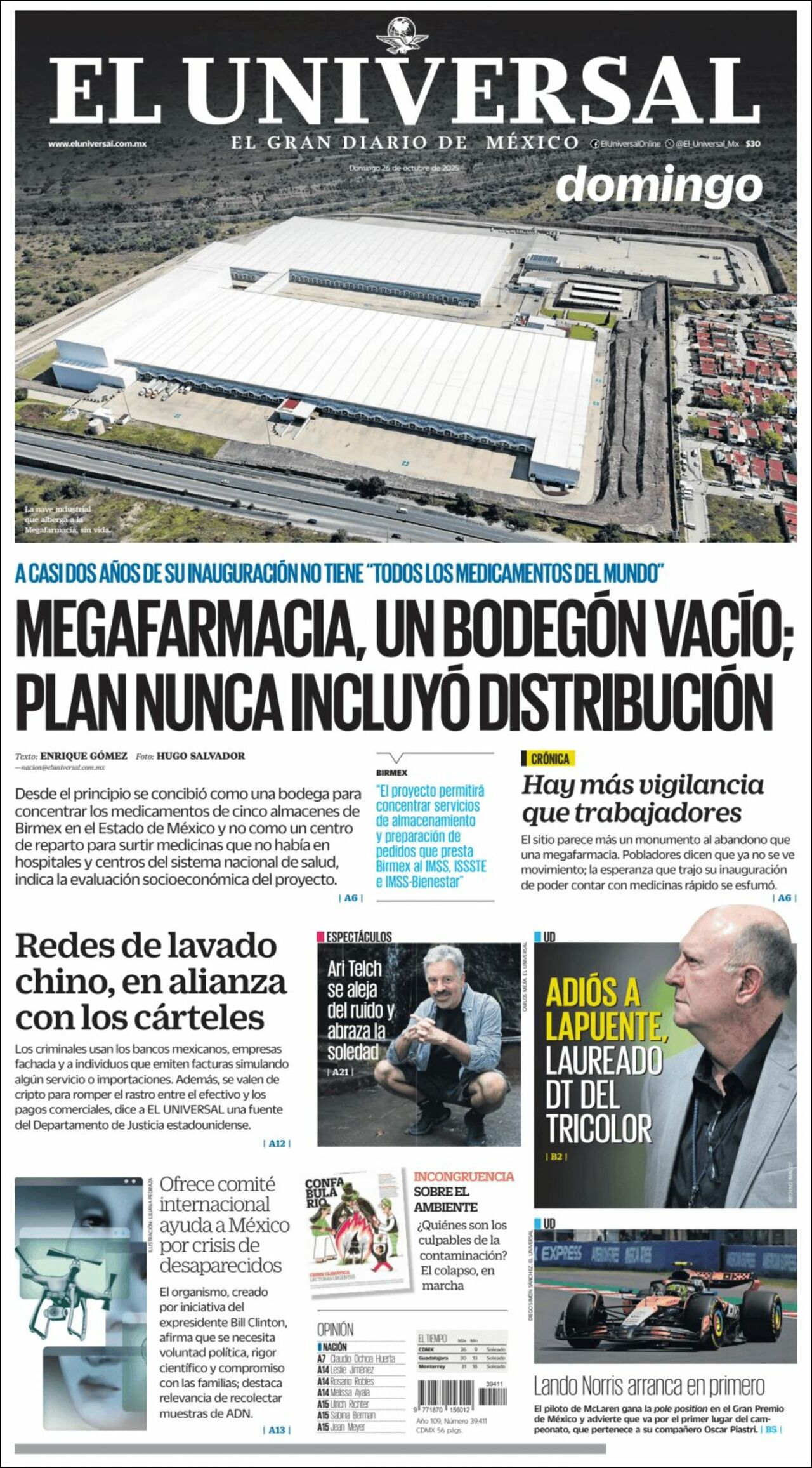 El Universal, edición del domingo 26 de octubre de 2025 El Universal, edición del domingo 26 de octubre de 2025
