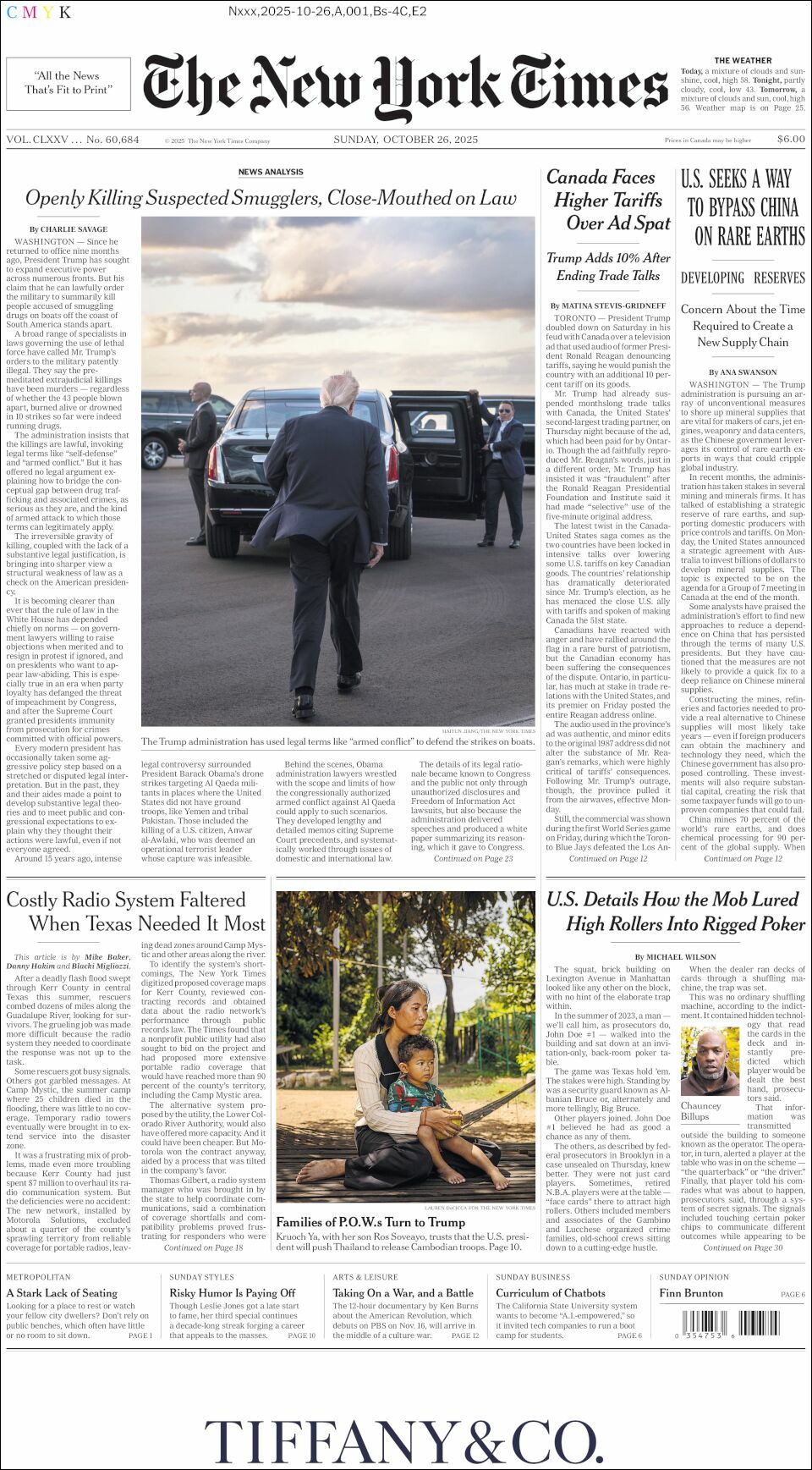 The New York Times, edición del domingo 26 de octubre de 2025 The New York Times, edición del domingo 26 de octubre de 2025