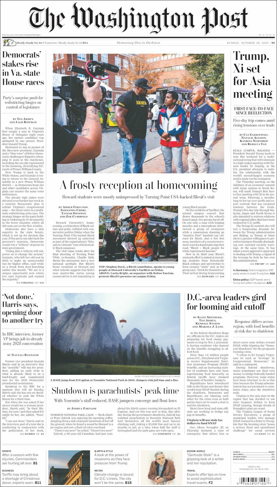 The Washington Post, edición del domingo 26 de octubre de 2025 The Washington Post, edición del domingo 26 de octubre de 2025