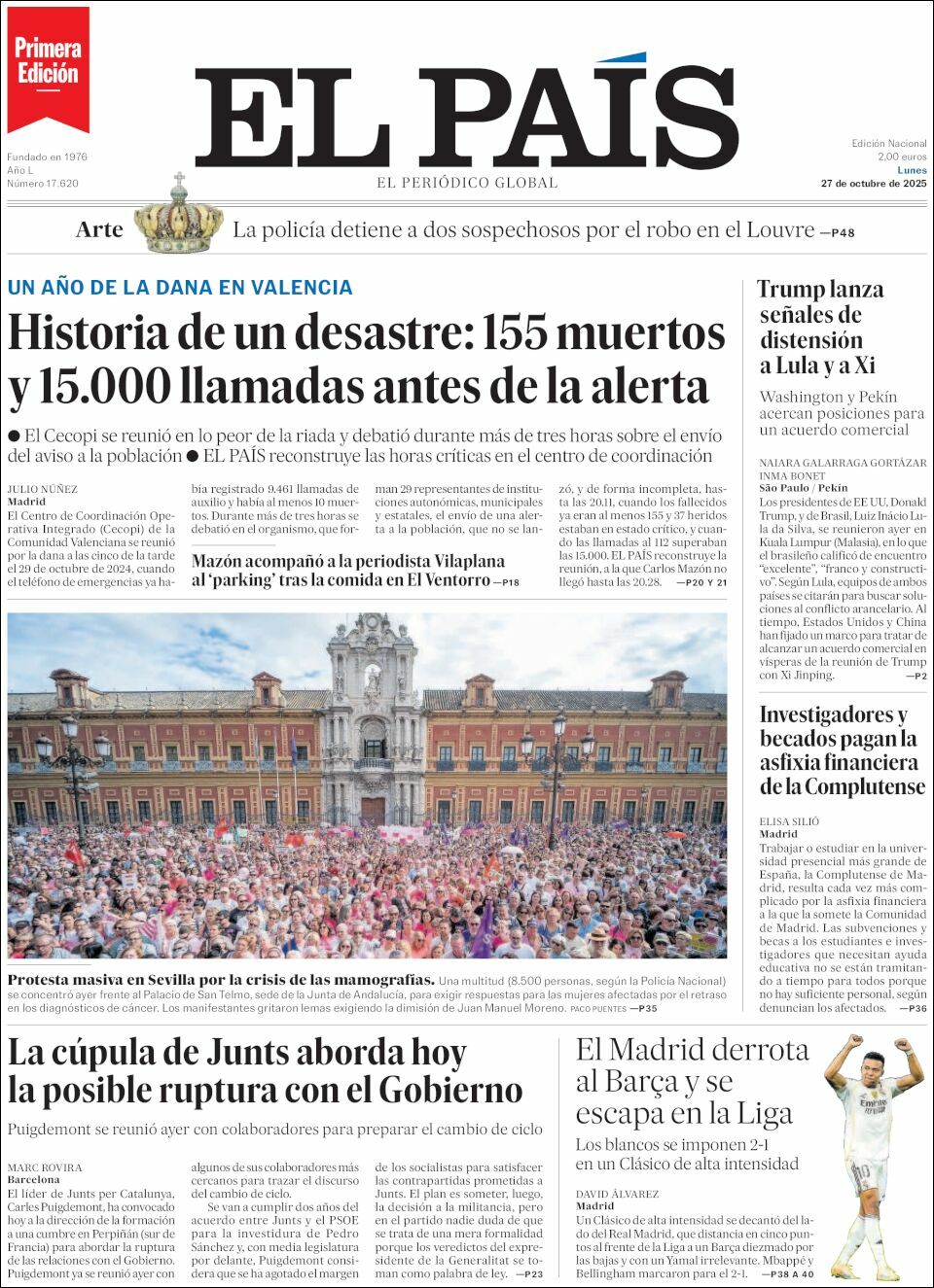 El País, edición del lunes 27 de octubre de 2025 El País, edición del lunes 27 de octubre de 2025