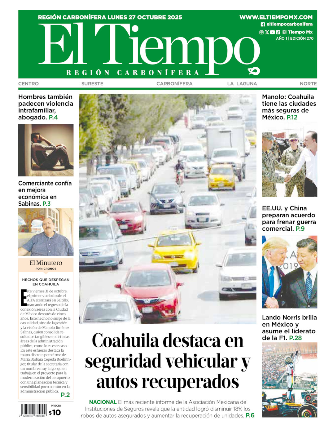 El Tiempo Región Carbonífera, edición del lunes 27 de octubre de 2025 El Tiempo Región Carbonífera, edición del lunes 27 de octubre de 2025