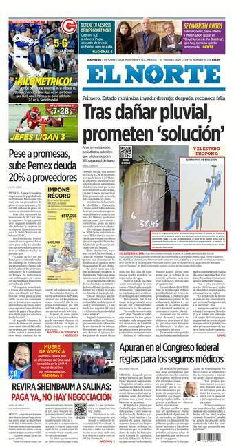 El Norte, edición del martes 28 de octubre de 2025 El Norte, edición del martes 28 de octubre de 2025