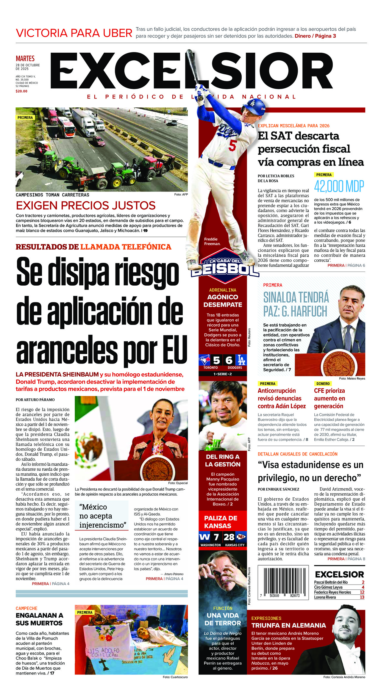 Excelsior, edición del martes 28 de octubre de 2025 Excelsior, edición del martes 28 de octubre de 2025