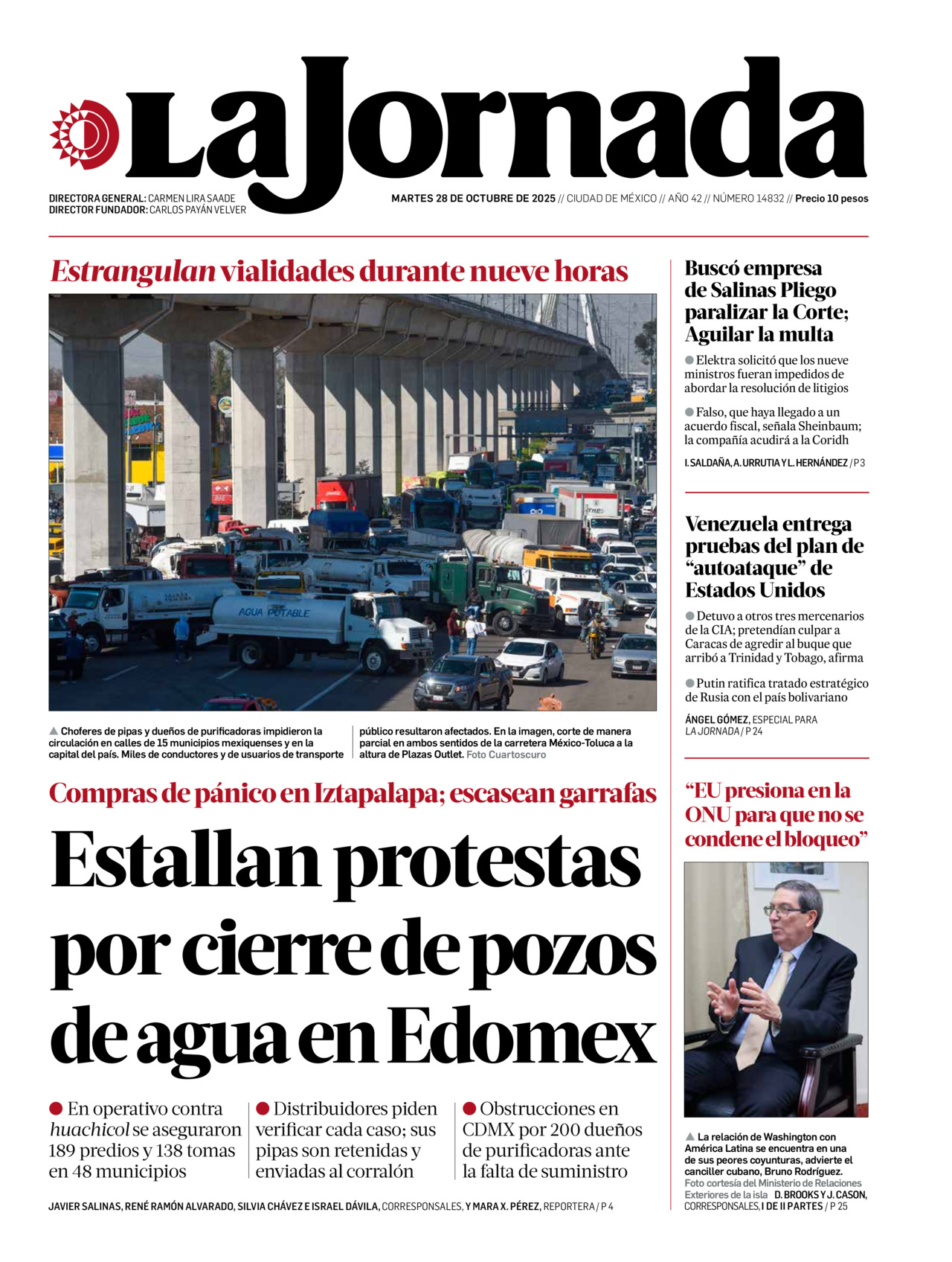 La Jornada, edición del martes 28 de octubre de 2025 La Jornada, edición del martes 28 de octubre de 2025