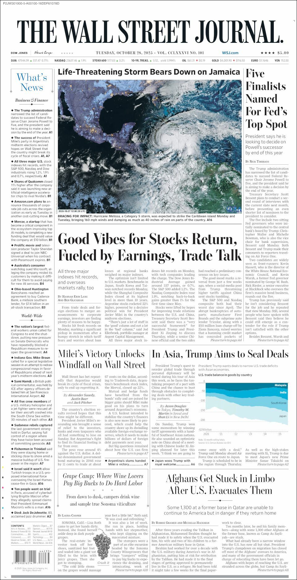 The Wall Street Journal, edición del martes 28 de octubre de 2025 The Wall Street Journal, edición del martes 28 de octubre de 2025
