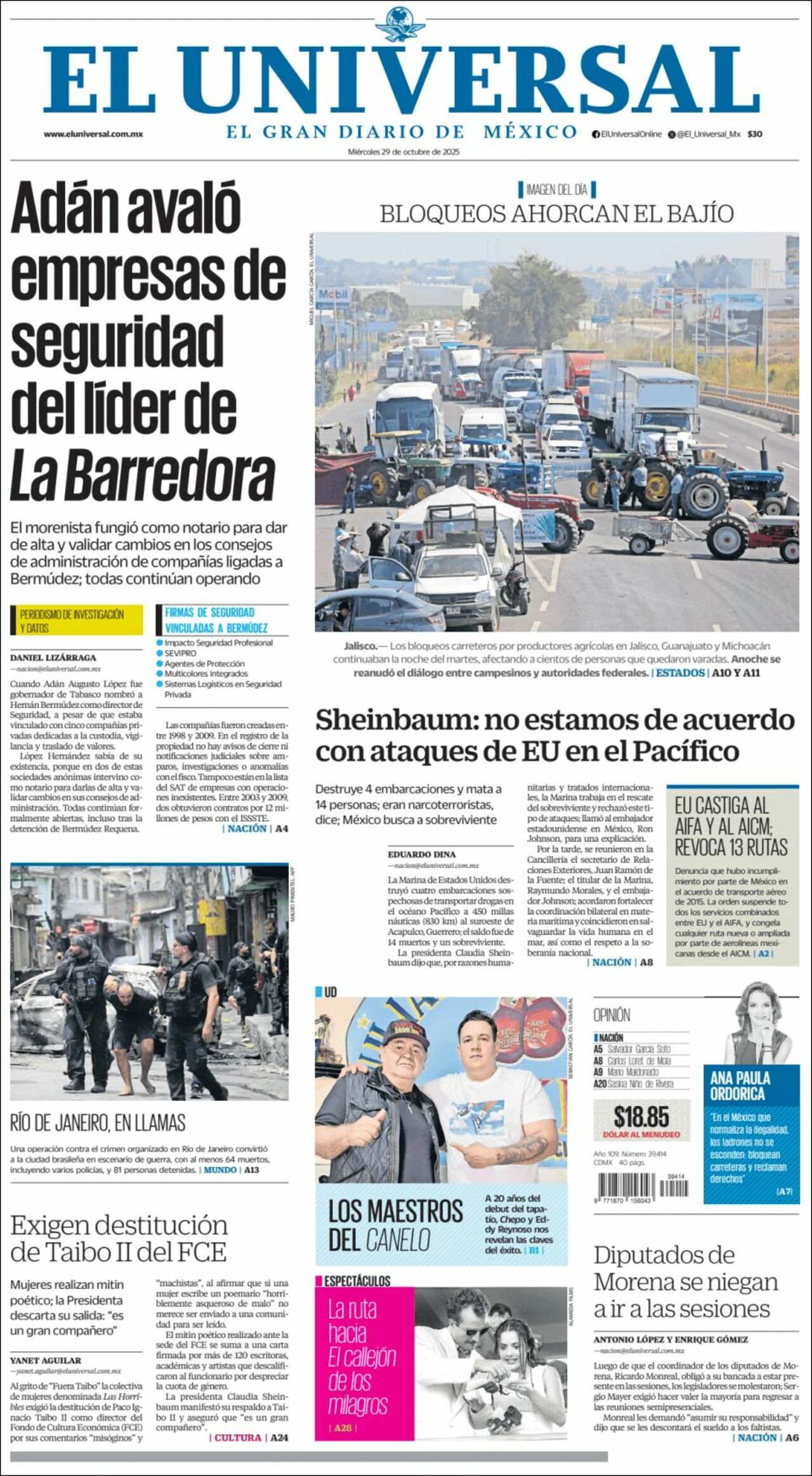 El Universal, edición del miércoles 29 de octubre de 2025 El Universal, edición del miércoles 29 de octubre de 2025