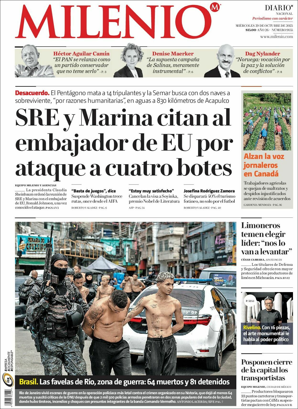 Milenio, edición del miércoles 29 de octubre de 2025 Milenio, edición del miércoles 29 de octubre de 2025