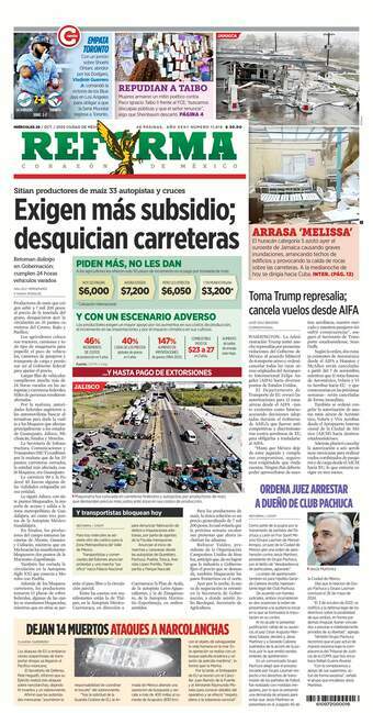 Reforma, edición del miércoles 29 de octubre de 2025 Reforma, edición del miércoles 29 de octubre de 2025