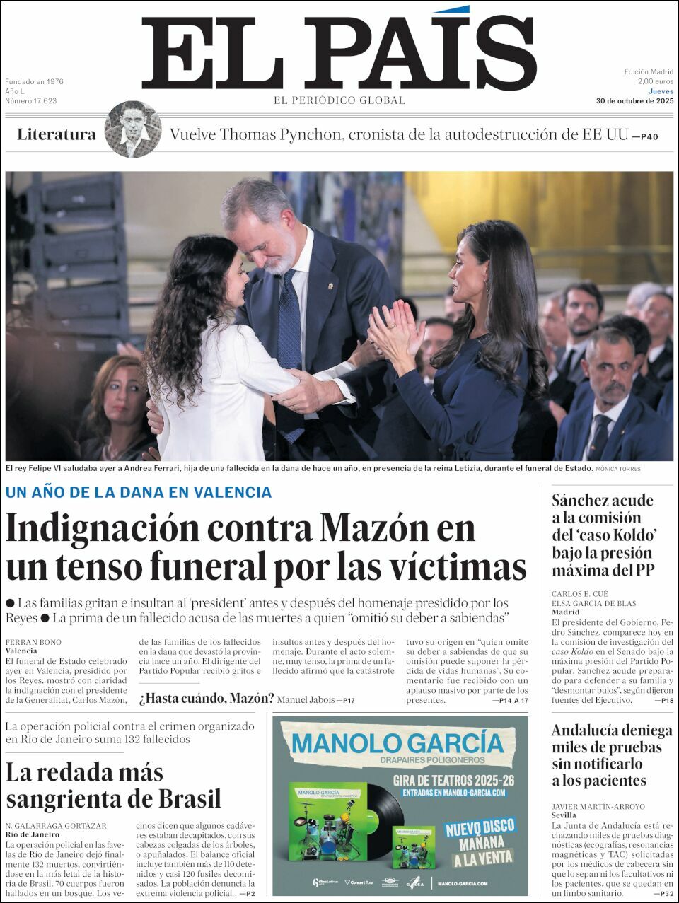 El País, edición del jueves 30 de octubre de 2025 El País, edición del jueves 30 de octubre de 2025