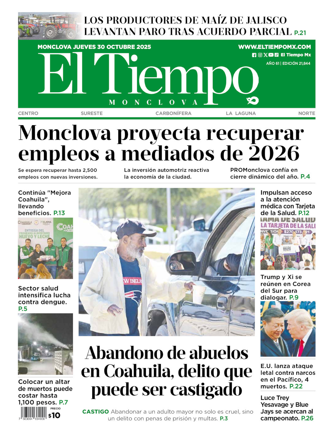 El Tiempo Monclova, edición del jueves 30 de octubre de 2025 El Tiempo Monclova, edición del jueves 30 de octubre de 2025