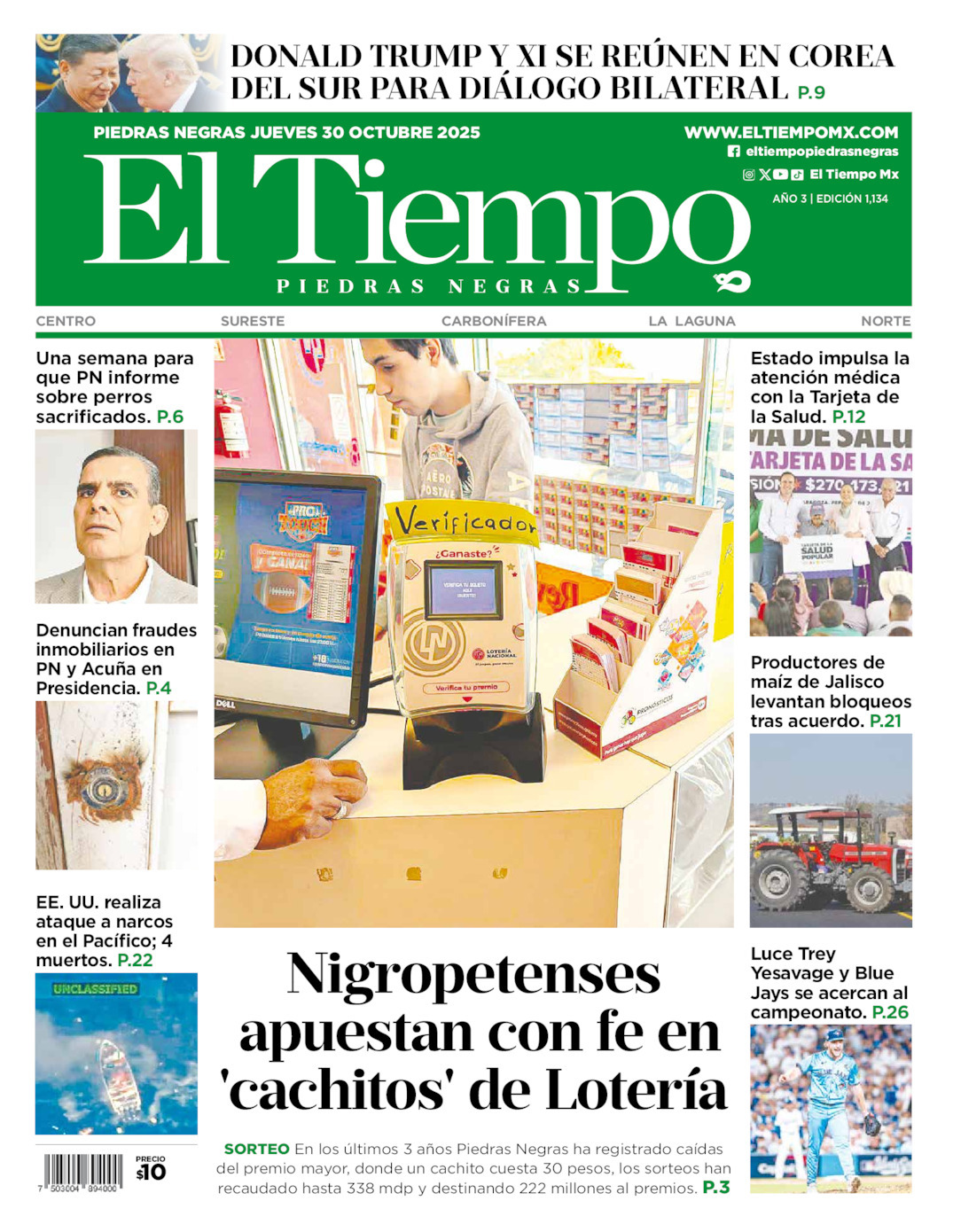 El Tiempo Piedras Negras, edición del jueves 30 de octubre de 2025 El Tiempo Piedras Negras, edición del jueves 30 de octubre de 2025