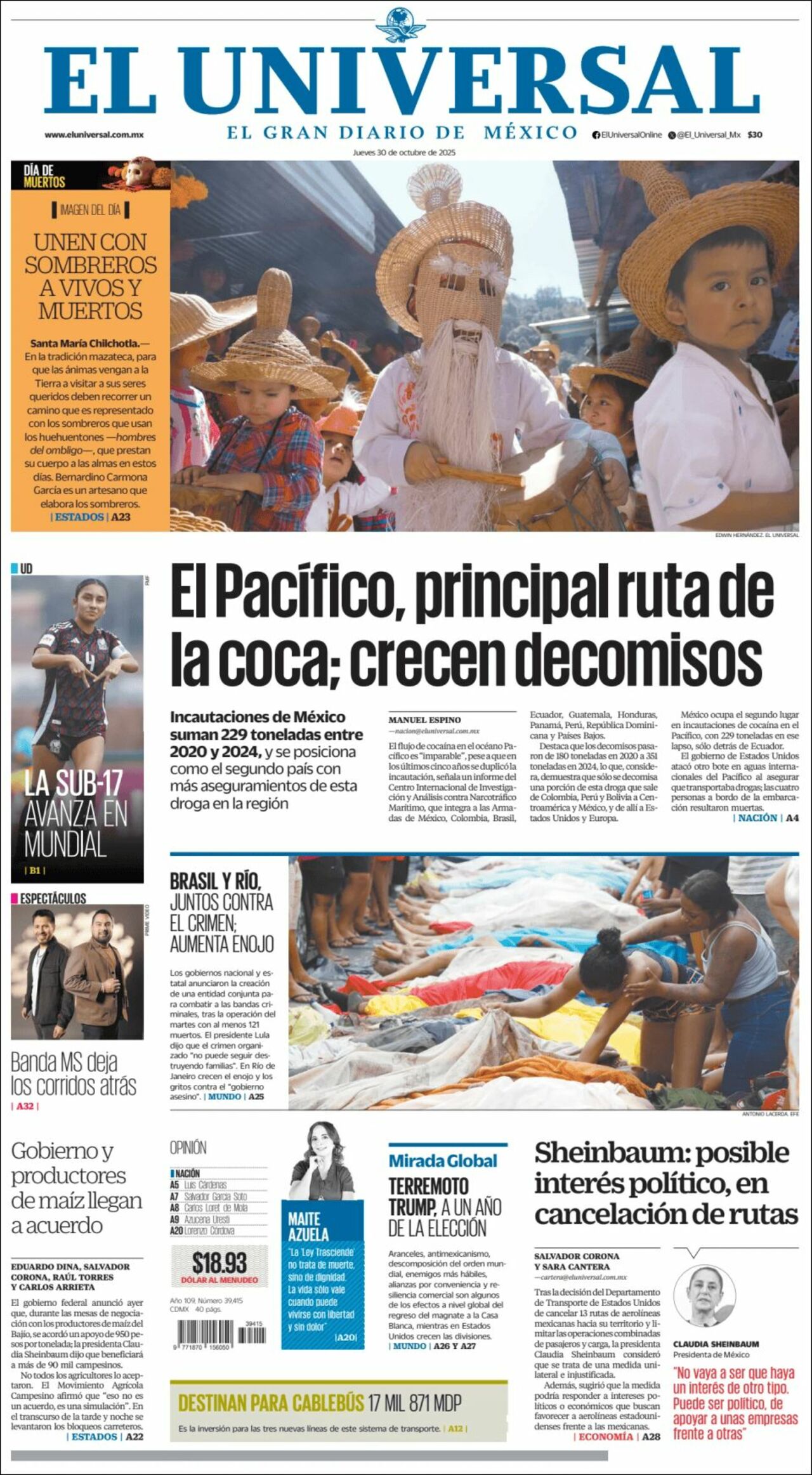 El Universal, edición del jueves 30 de octubre de 2025 El Universal, edición del jueves 30 de octubre de 2025