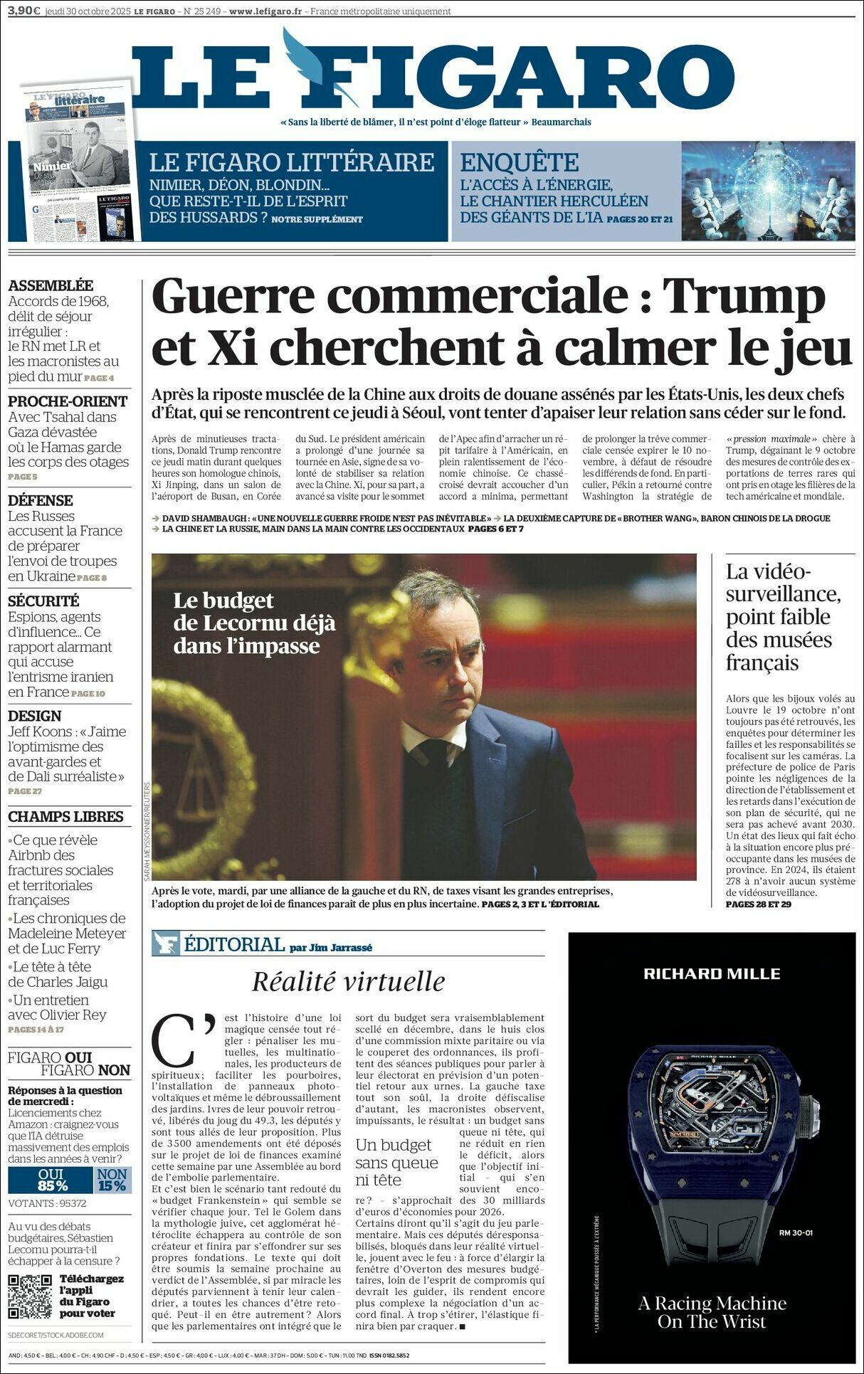Le Figaro, edición del jueves 30 de octubre de 2025 Le Figaro, edición del jueves 30 de octubre de 2025