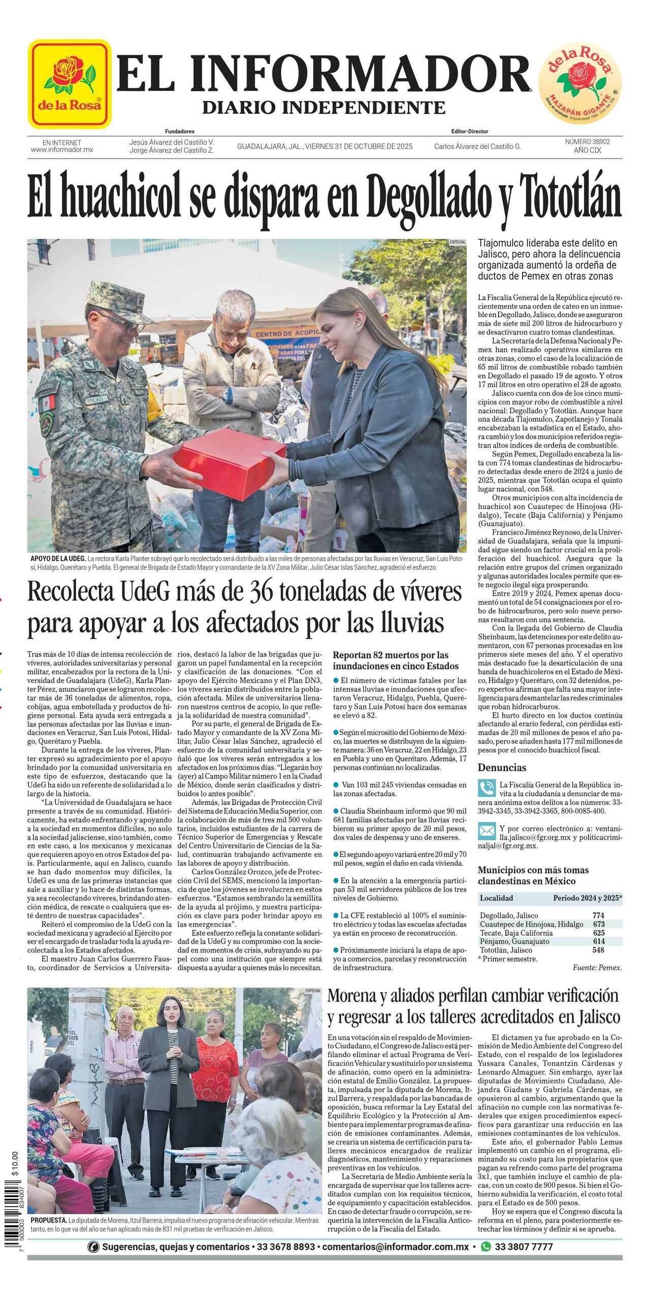 El Informador, edición del viernes 31 de octubre de 2025