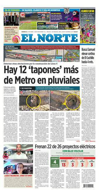 El Norte, edición del viernes 31 de octubre de 2025