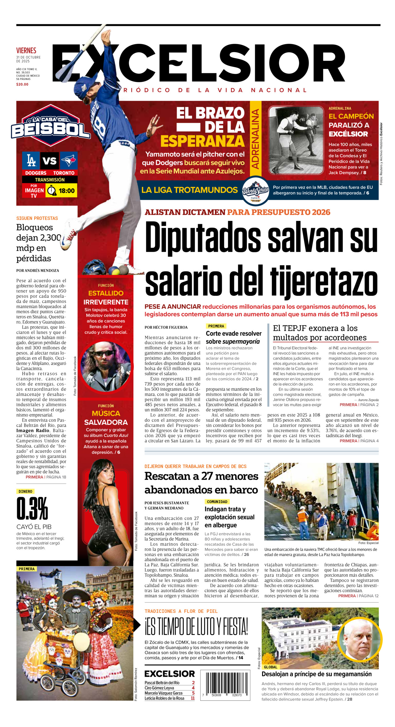 Excelsior, edición del viernes 31 de octubre de 2025 Excelsior, edición del viernes 31 de octubre de 2025