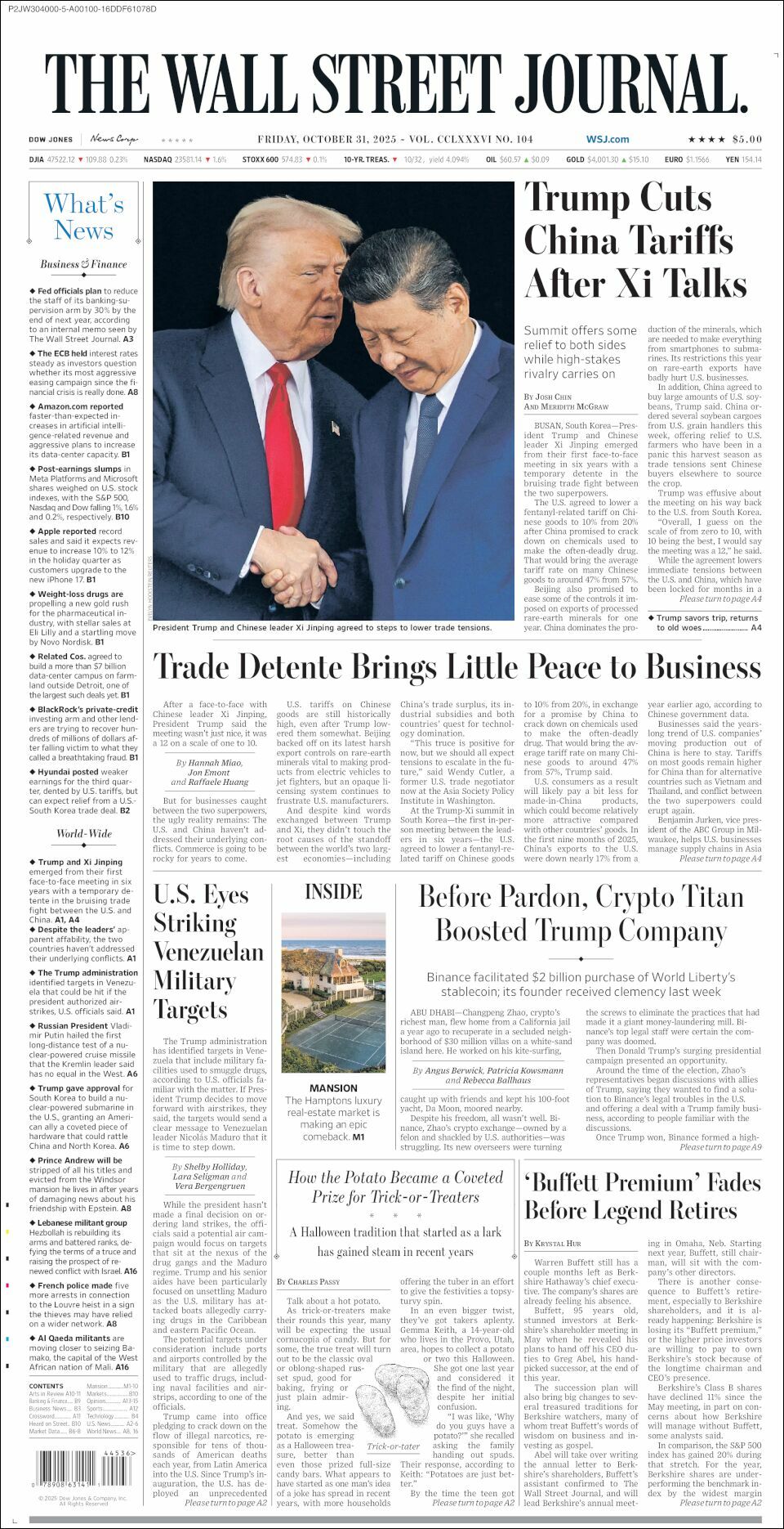 The Wall Street Journal, edición del viernes 31 de octubre de 2025