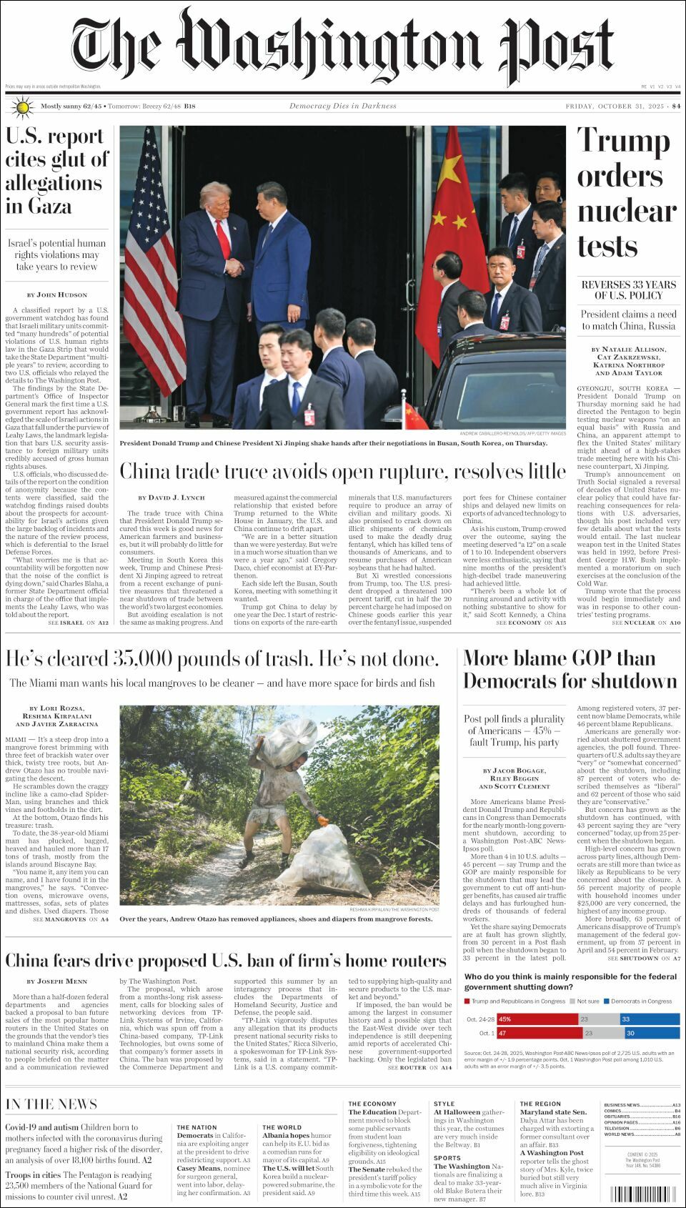 The Washington Post, edición del viernes 31 de octubre de 2025