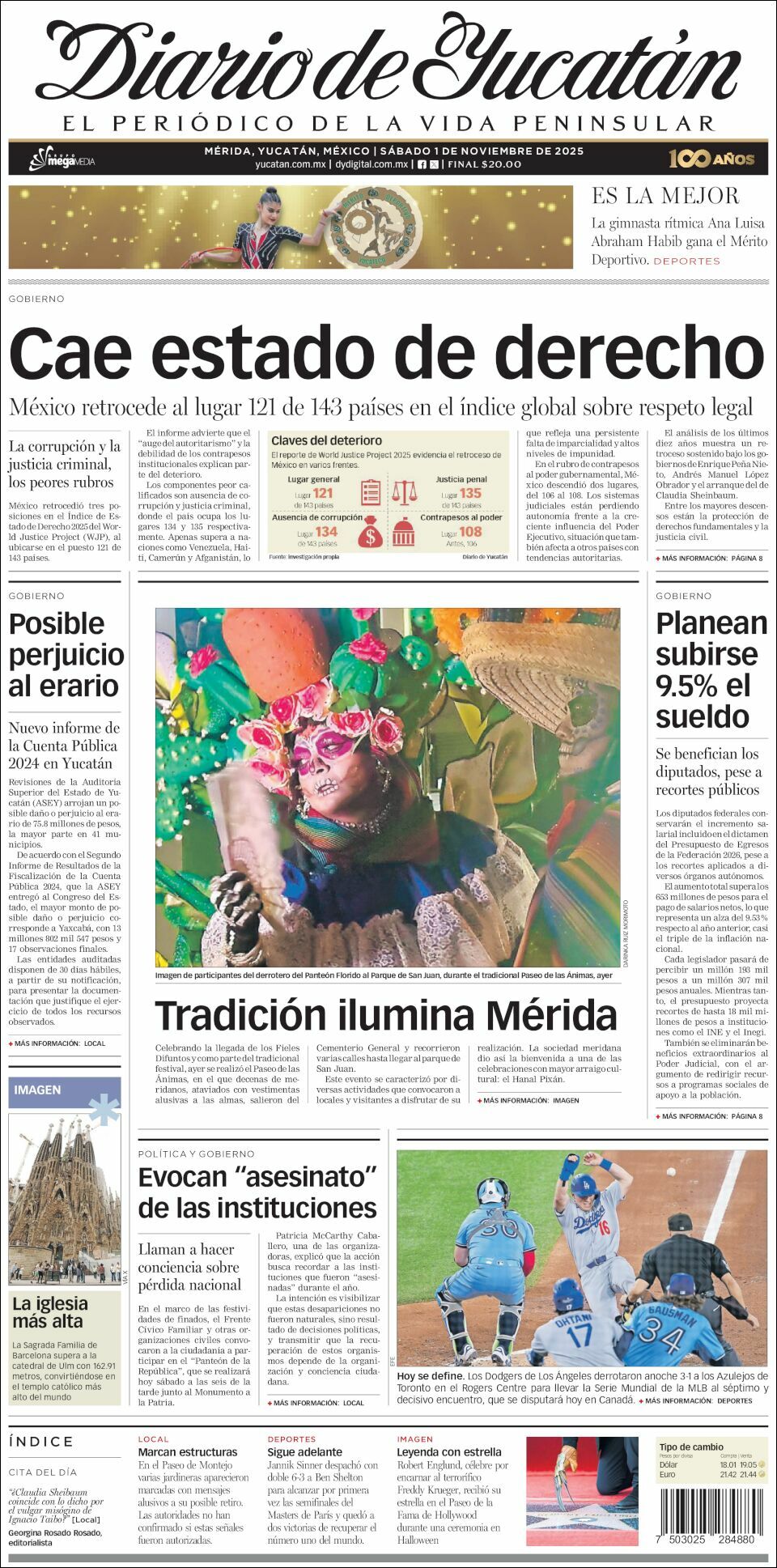 El Diario de Yucatán, edición del sábado 01 de noviembre de 2025 El Diario de Yucatán, edición del sábado 01 de noviembre de 2025