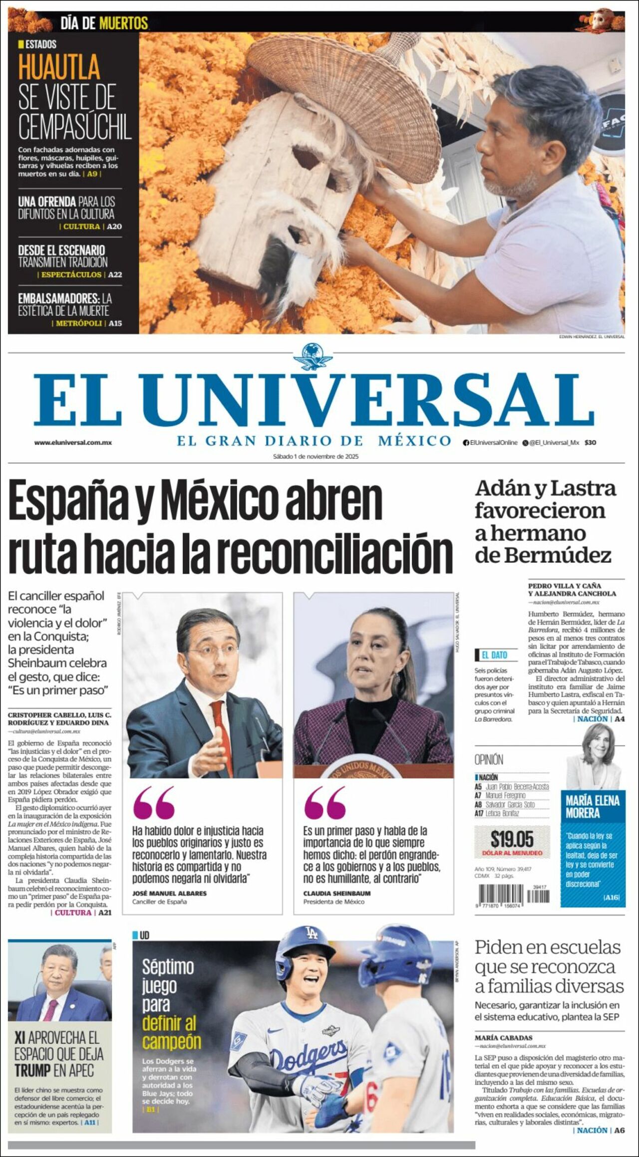 El Universal, edición del sábado 01 de noviembre de 2025 El Universal, edición del sábado 01 de noviembre de 2025