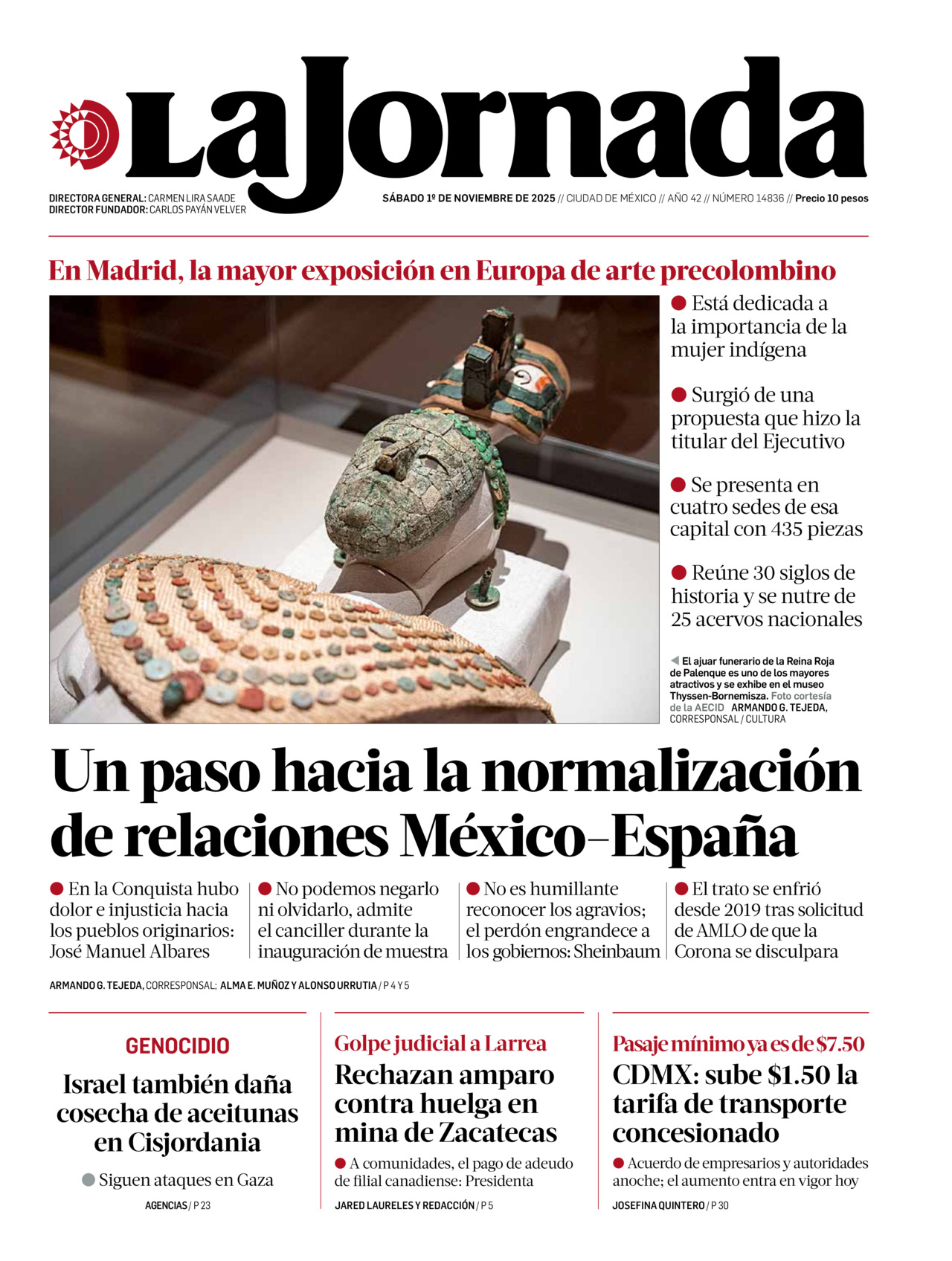 La Jornada, edición del sábado 01 de noviembre de 2025 La Jornada, edición del sábado 01 de noviembre de 2025