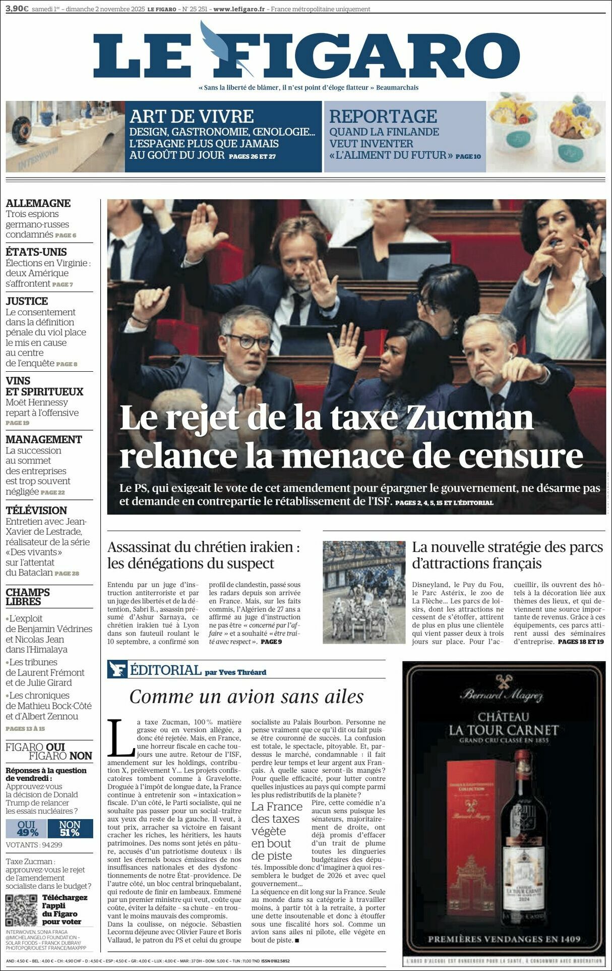 Le Figaro, edición del sábado 01 de noviembre de 2025 Le Figaro, edición del sábado 01 de noviembre de 2025