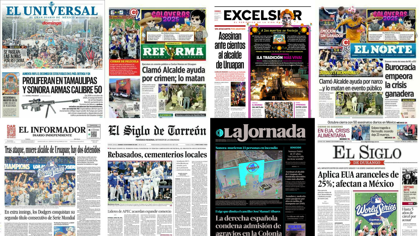 Portadas de periódicos impresos más importantes de México hoy
