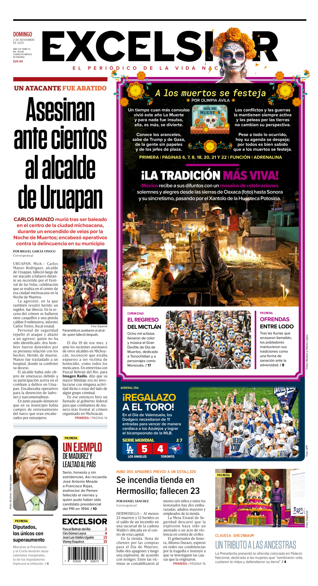 Excelsior, edición del domingo 02 de noviembre de 2025