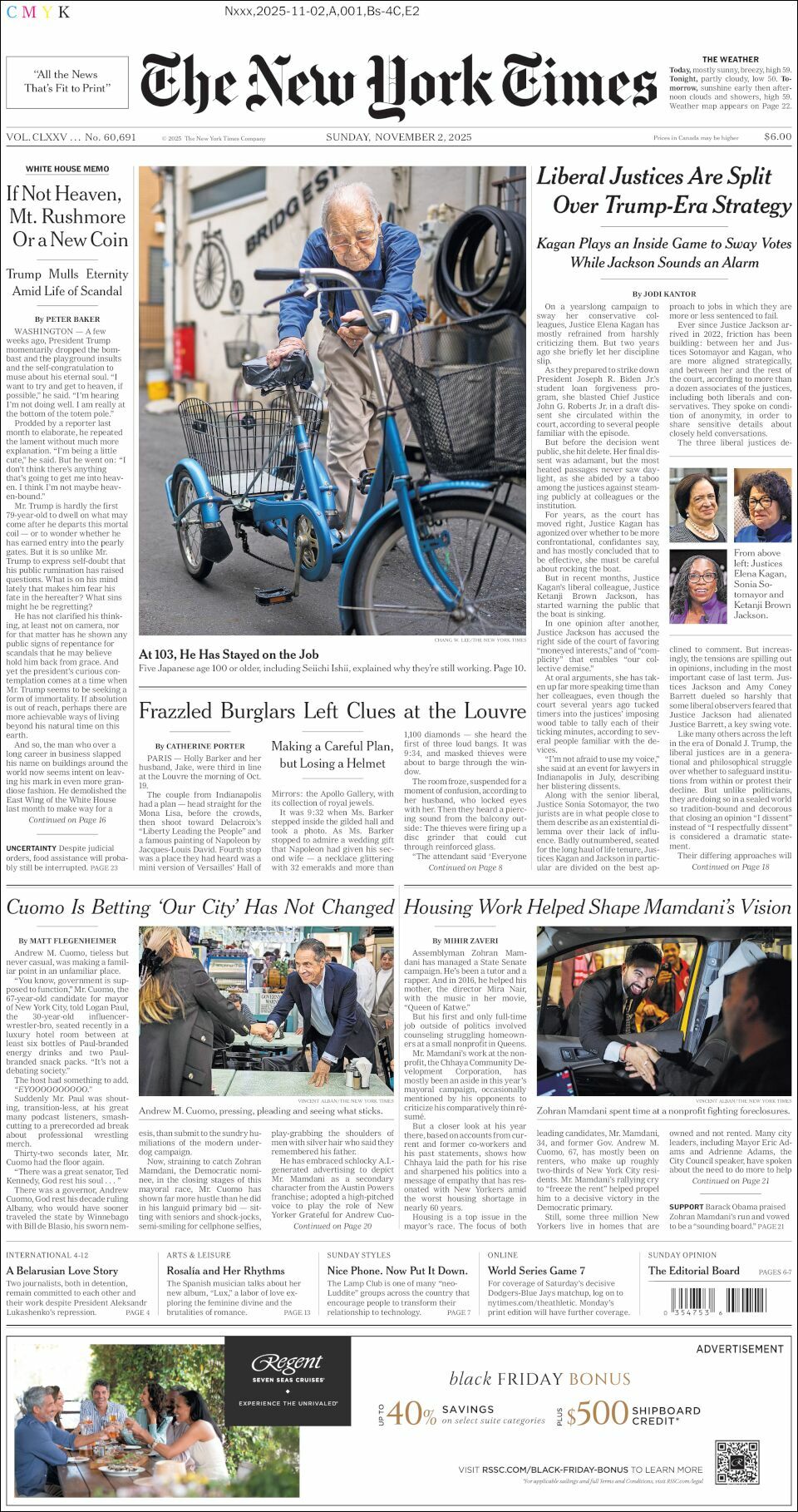 The New York Times, edición del domingo 02 de noviembre de 2025