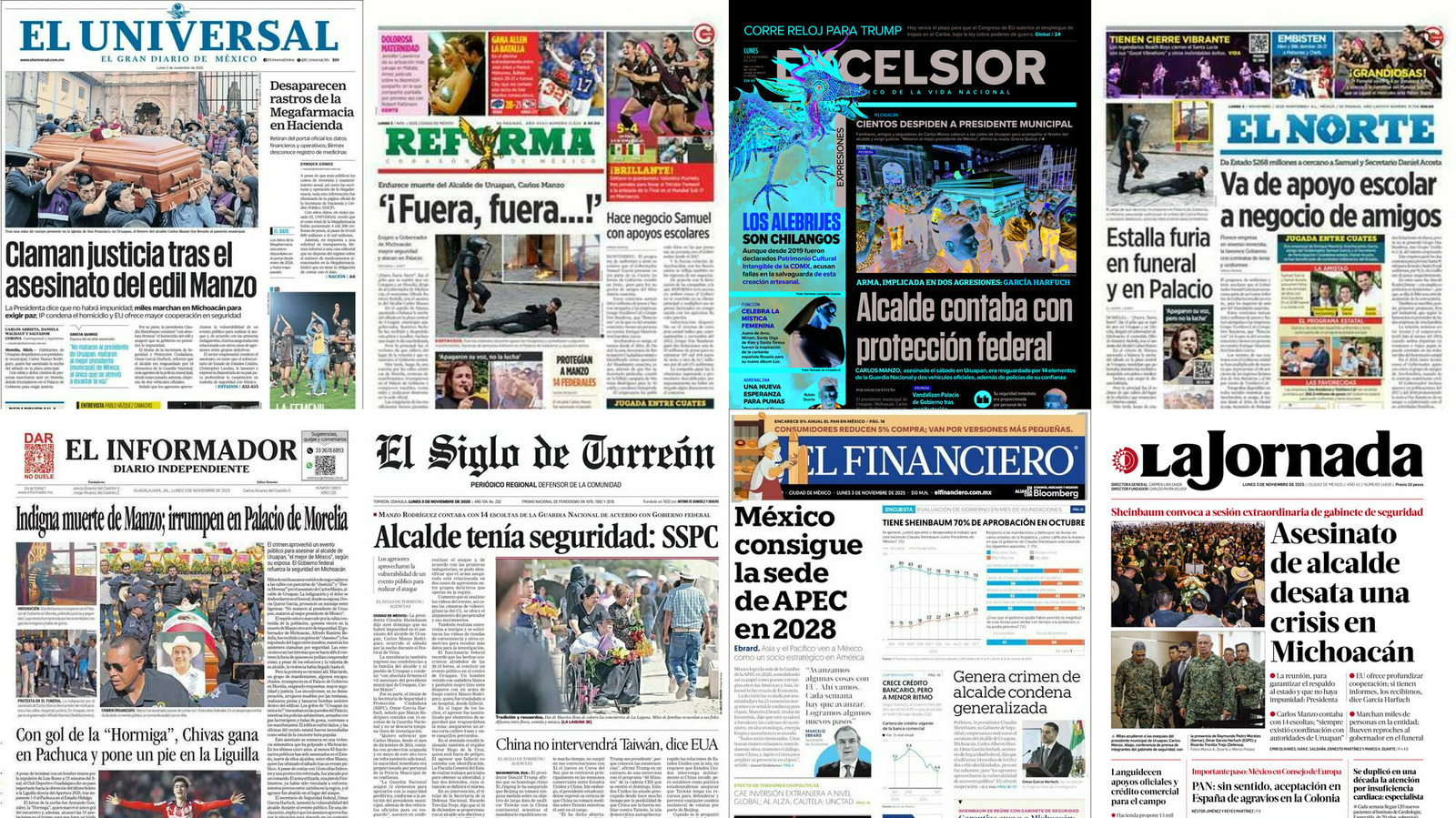 Portadas de periódicos impresos más importantes de México hoy