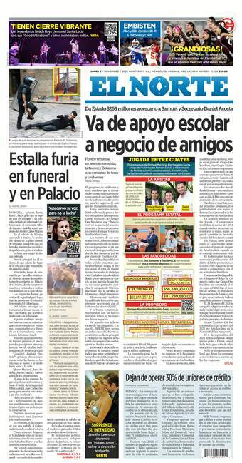 El Norte, edición del lunes 03 de noviembre de 2025