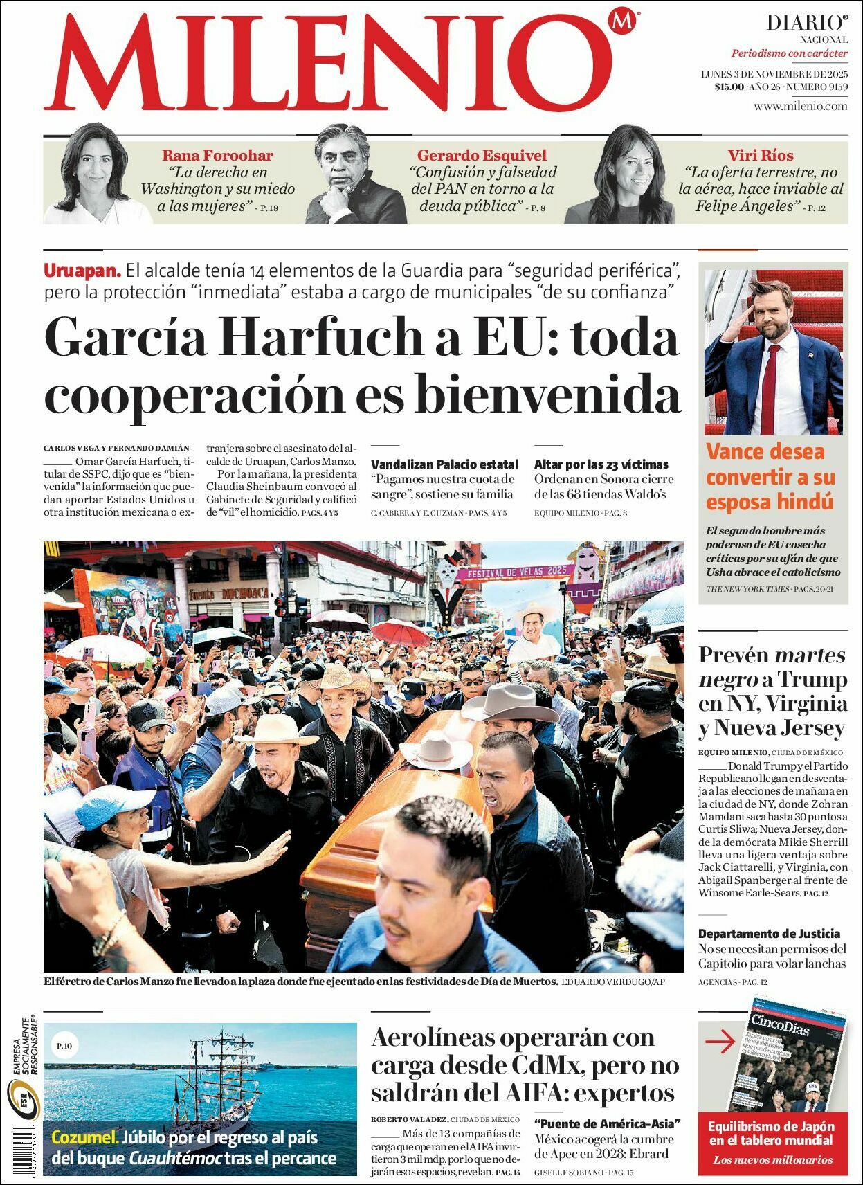 Milenio, edición del lunes 03 de noviembre de 2025