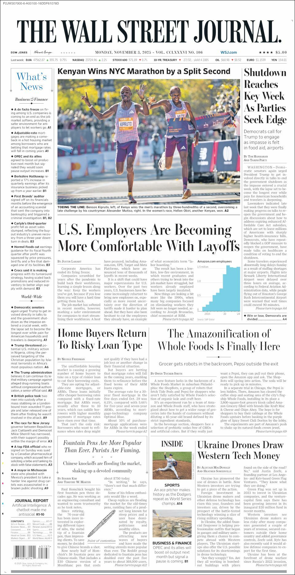 The Wall Street Journal, edición del lunes 03 de noviembre de 2025