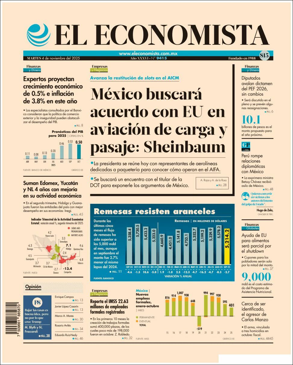 El Economista, edición del martes 04 de noviembre de 2025