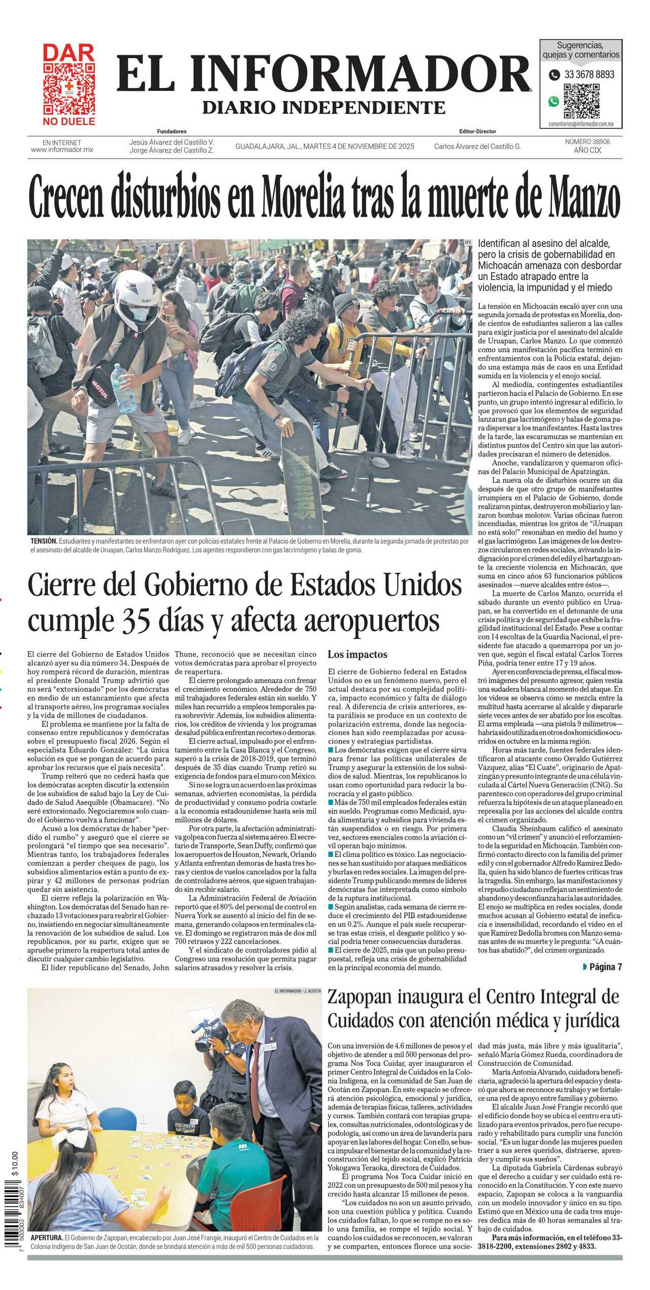 El Informador, edición del martes 04 de noviembre de 2025