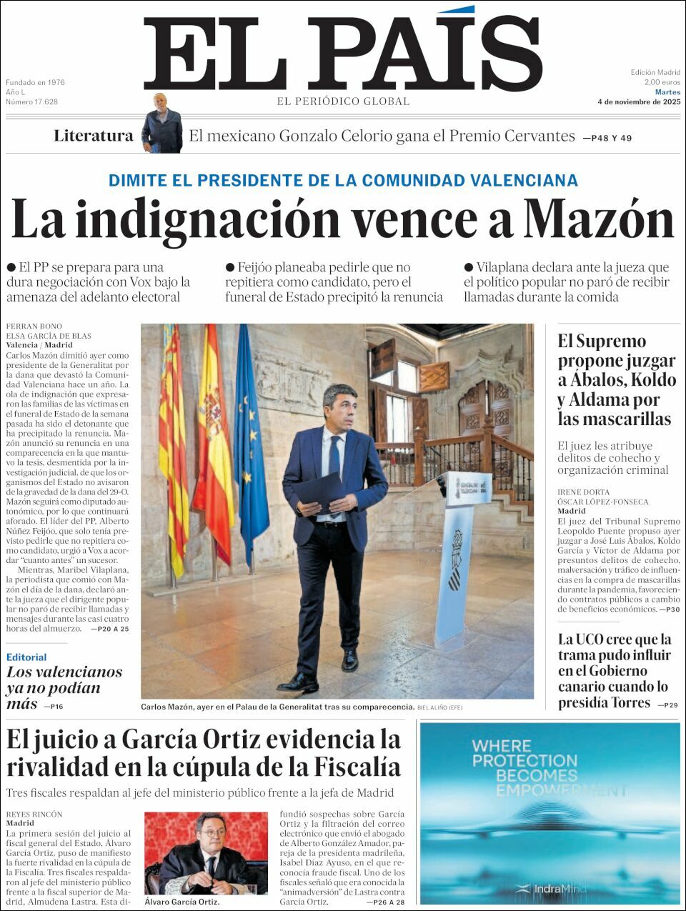 El País, edición del martes 04 de noviembre de 2025