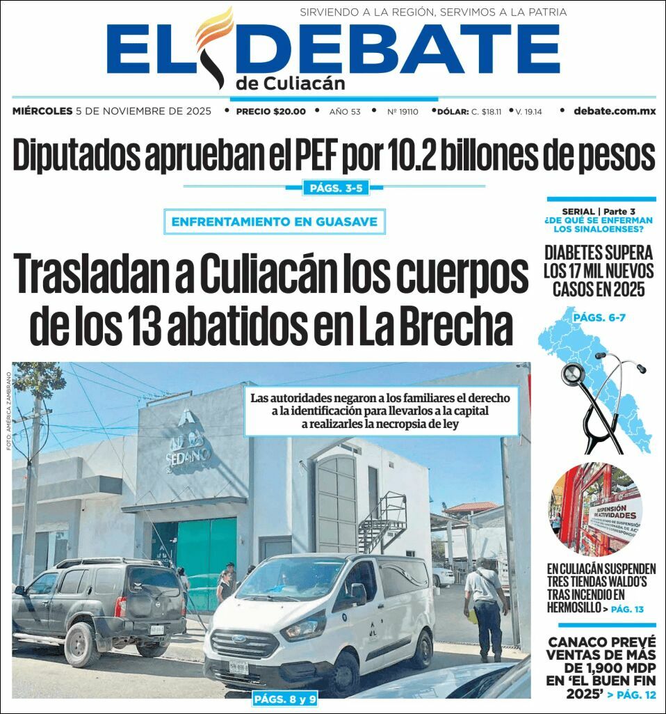El Debate Culiacán, edición del miércoles 05 de noviembre de 2025