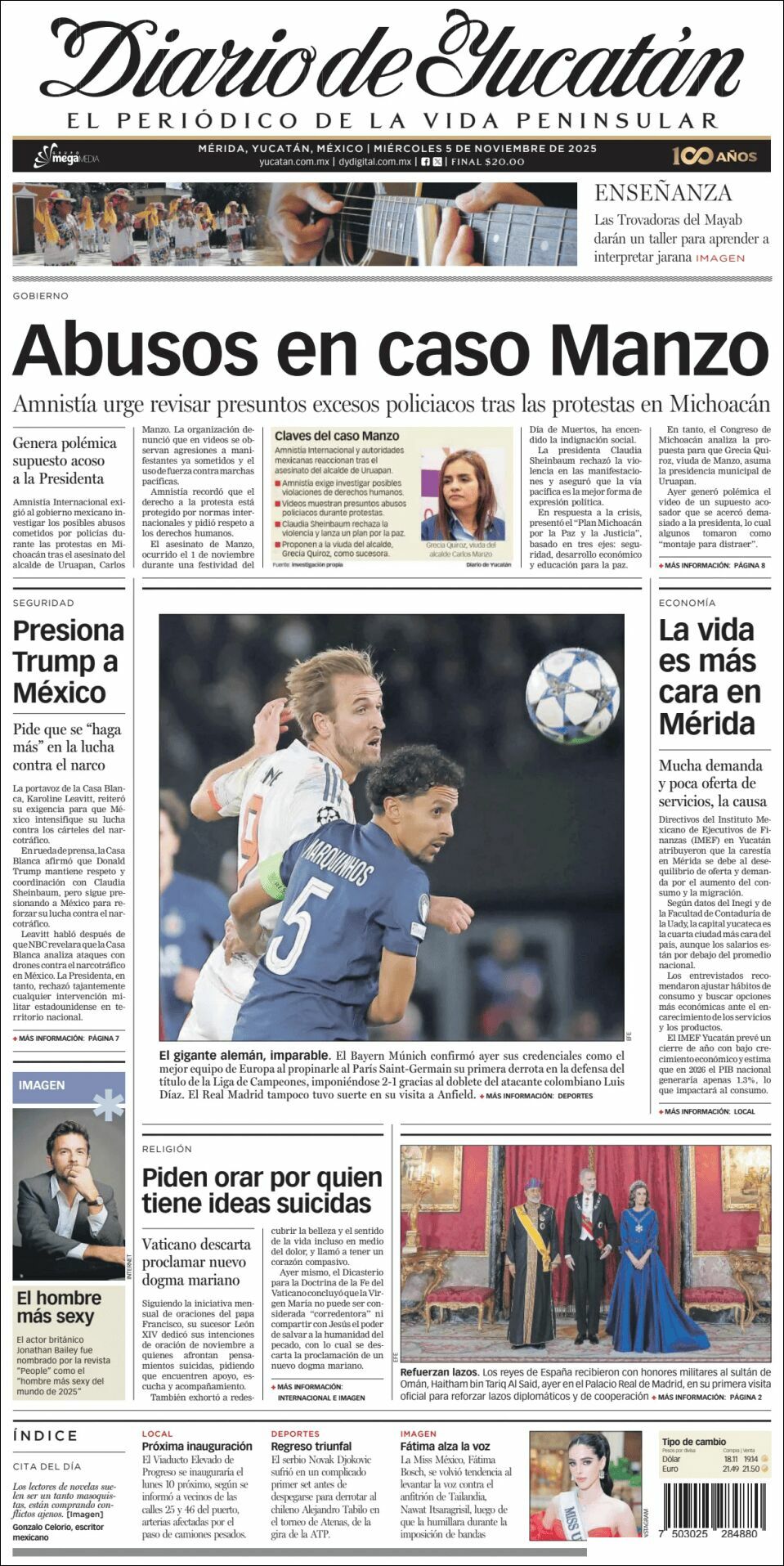 El Diario de Yucatán, edición del miércoles 05 de noviembre de 2025