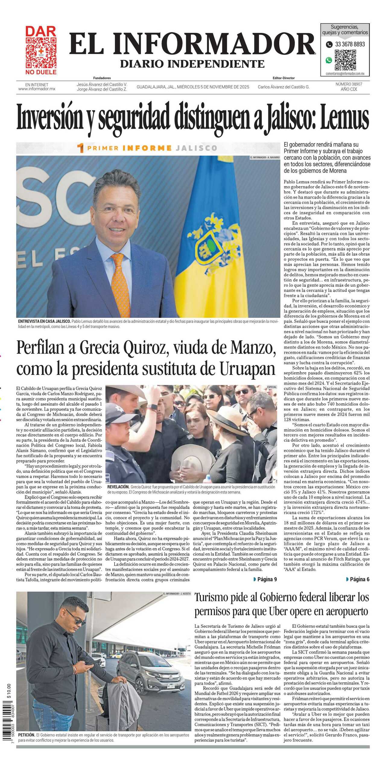 El Informador, edición del miércoles 05 de noviembre de 2025