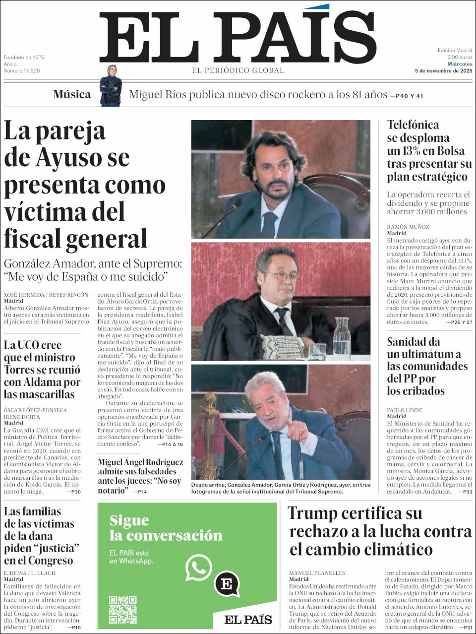 El País, edición del miércoles 05 de noviembre de 2025