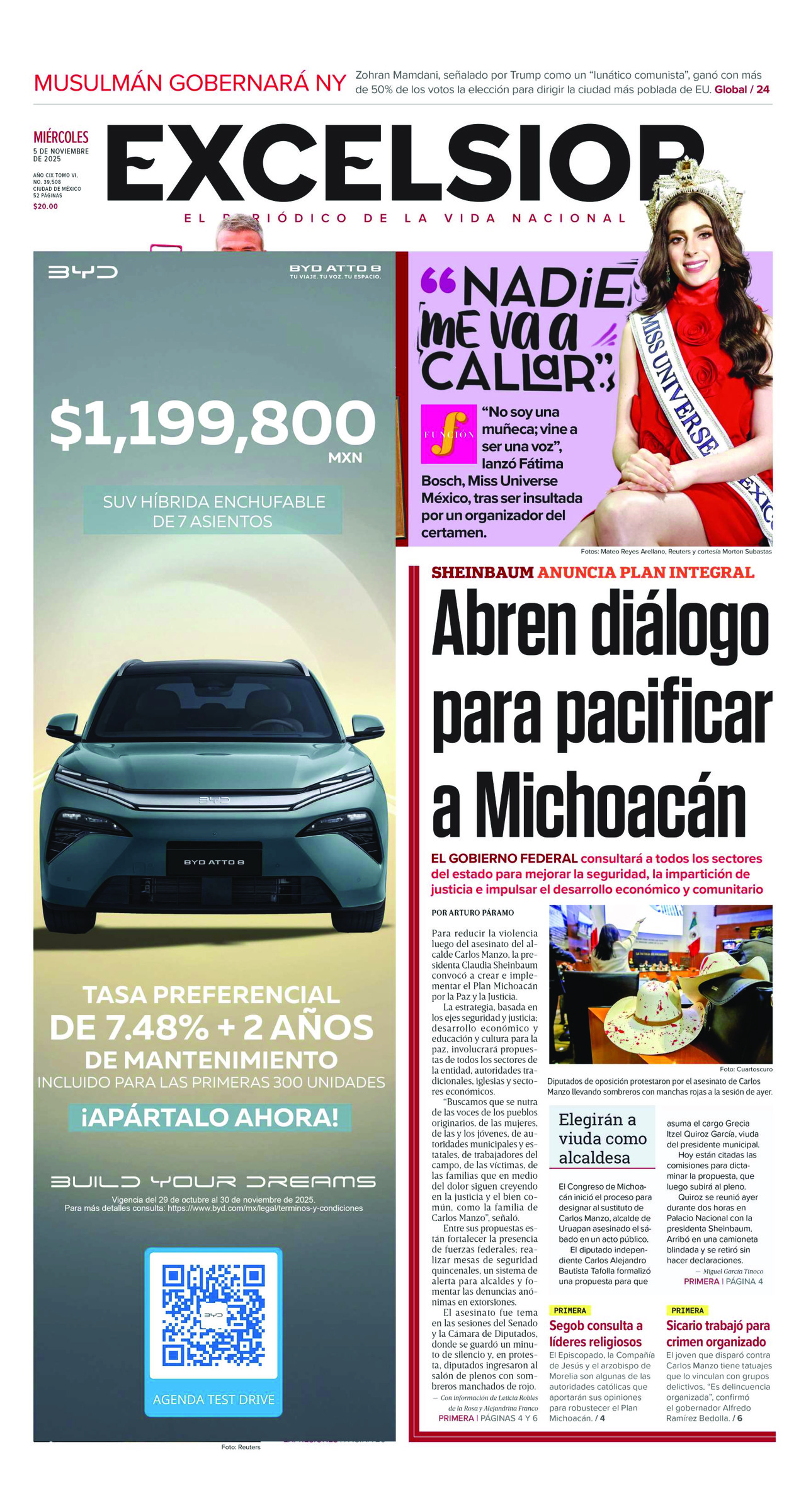 Excelsior, edición del miércoles 05 de noviembre de 2025