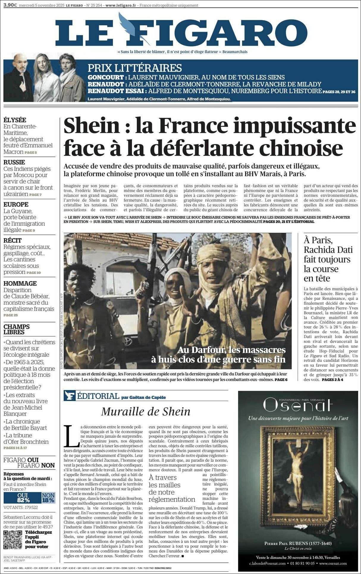 Le Figaro, edición del miércoles 05 de noviembre de 2025
